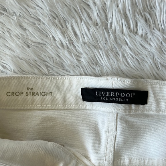 Liverpool Women's Kennedy Crop Straight Jeans in bone white bite size 10/30 - Picture 3 of 13